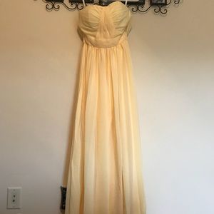 Canary yellow bridesmaid, prom, wedding dress